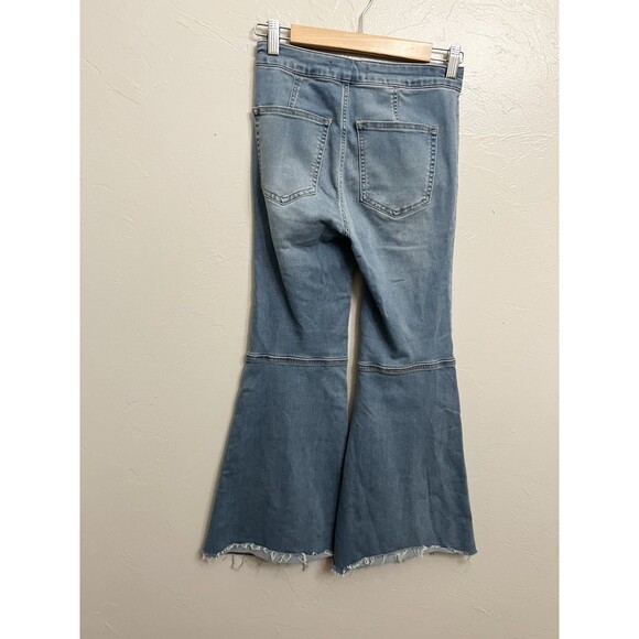We The Free Free People Youthquake HIGH RISE CROP FLARE JEANS W 25 EUC - Picture 6 of 11